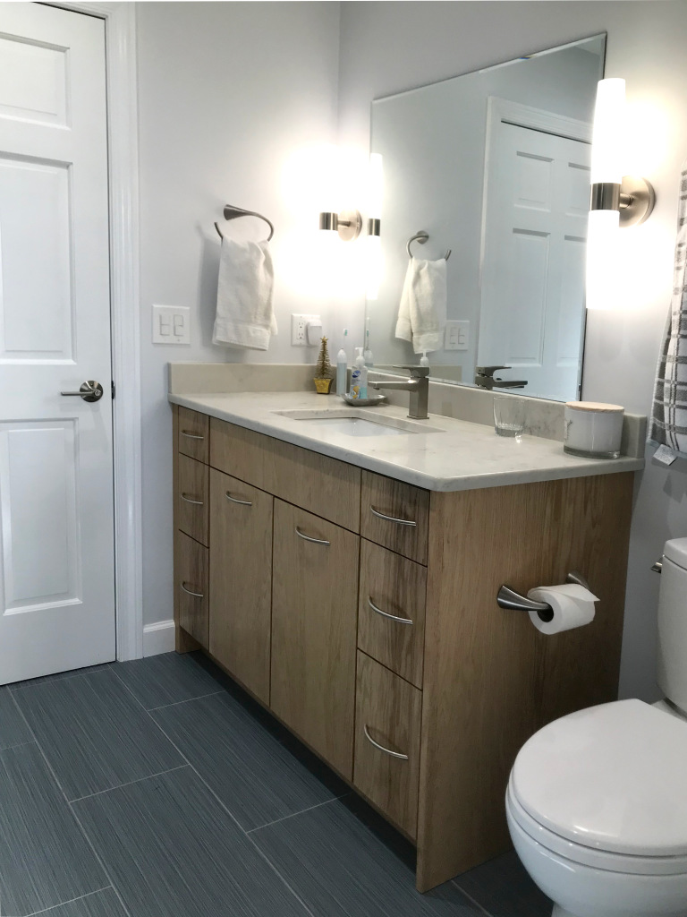  Classic to Modern Bathroom / Laundry Room Remodel featured work  toilet installation tiling tile installation tile bathroom renovation bathroom remodel 