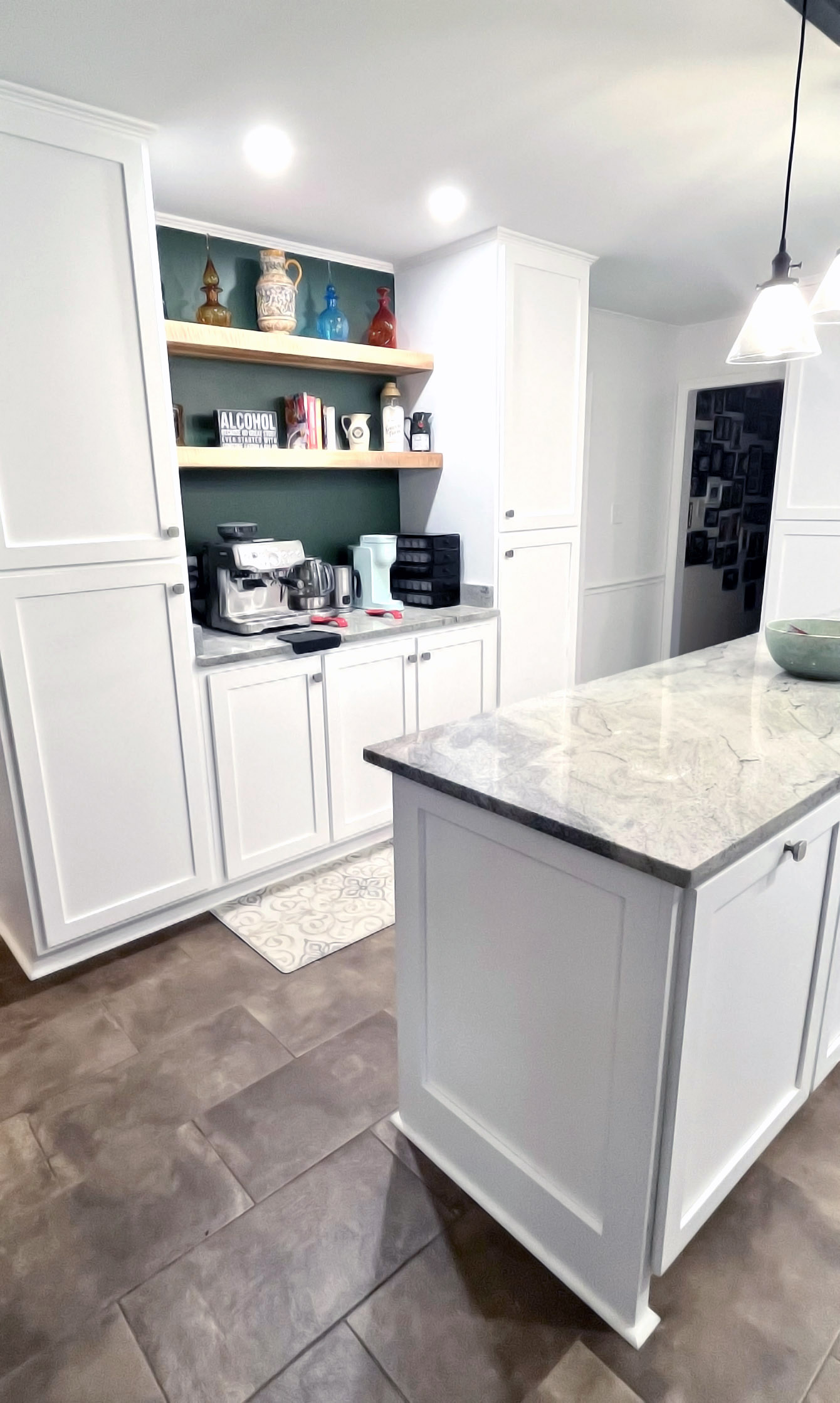 Custom Bar with Floating Shelves